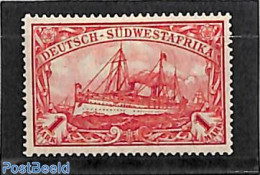 Germany, Colonies 1919 SWA, 1M, 25:17 Holes, Stamp Out Of Set, Unused (hinged), Transport - Ships And Boats - Boten