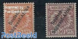 Germany, Colonies 1897 SWA, Overprints 2v, Unused (hinged) - Other & Unclassified