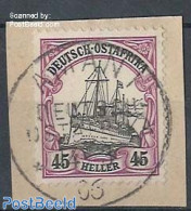 Germany, Colonies 1905 Ostafrika, 45H, Redviolet, Used On Piece Of Letter, Used, Transport - Ships And Boats - Boten