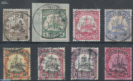 Germany, Colonies 1905 Ostafrika, Ships 8v Used (1v On Piece Of Letter), Used, Transport - Ships And Boats - Boten