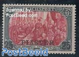 Turkey 1903 German Post, 25Pia On 5M, Overprint With Serifs, Unused (hinged) - Other & Unclassified