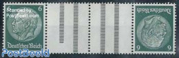 Germany, Empire 1933 6Pf+tab+tab+6Pf, Horizontal Tete-beche Strip, Unused (hinged) - Zusammendrucke