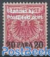 Türkiye 1889 German Post, 20Pa On 10Pf, Pink Red, Unused (hinged) - Other & Unclassified
