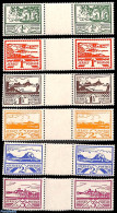 Jersey 1943 German Occupation 6v, Gutter Pairs, Mint NH, History - Nature - Various - Horses - Lighthouses & Safety At.. - Leuchttürme