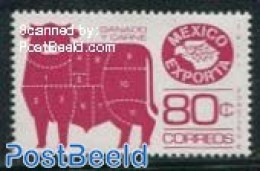 Mexico 1975 80c, Perf. 14:14.25, Stamp Out Of Set, Mint NH, Health - Nature - Food & Drink - Cattle - Alimentazione