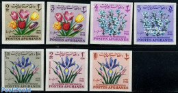 Afghanistan 1964 Teachers Day, Flowers 7v Imperforated, Mint NH, Nature - Science - Flowers & Plants - Education - Afganistán