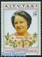 Aitutaki 1995 Queen Mother 1v, Mint NH, History - Nature - Kings & Queens (Royalty) - Roses - Case Reali