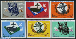 Ajman 1967 World Jamboree 6v Imperforated, Mint NH, Sport - Various - Scouting - Maps - Geographie