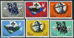 Ajman 1967 World Jamboree 6v Imperforated, Mint NH, Sport - Various - Scouting - Maps - Geografia