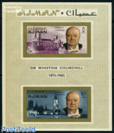 Ajman 1966 Churchill S/s Imperforated, Mint NH, History - Churchill - Sir Winston Churchill