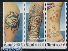 Aland 2006 Tattoos 3v [::], Mint NH, Art - Fashion - Tattoos - Costumes