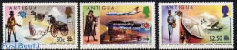 Antigua & Barbuda 1975 UPU Overprints 3v, Mint NH, Transport - Post - U.P.U. - Aircraft & Aviation - Railways - Poste