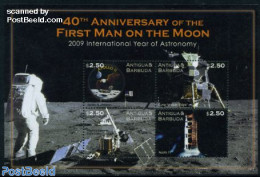 Antigua & Barbuda 2009 Moonlanding Anniversary 4v M/s, Mint NH, Transport - Space Exploration - Antigua And Barbuda (1981-...)
