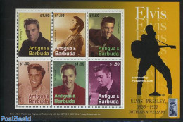 Antigua & Barbuda 2007 Elvis Presley 6v M/s, Mint NH, Performance Art - Elvis Presley - Music - Popular Music - Elvis Presley