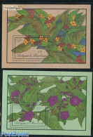 Antigua & Barbuda 1986 Flowers 2 S/s, Mint NH, Nature - Flowers & Plants - Antigua Und Barbuda (1981-...)