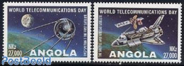 Angola 1995 World Telecommunication Day 2v, Mint NH, Science - Transport - Telecommunication - Space Exploration - Télécom