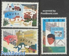 Aruba 1993 Child Welfare 3v, Mint NH, Art - Bridges And Tunnels - Puentes