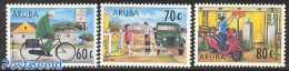 Aruba 1997 UPAEP 3v, Mint NH, Sport - Transport - Cycling - Post - U.P.A.E. - Automobiles - Motorcycles - Wielrennen