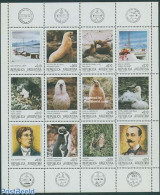Argentina 1986 Antarctica 12v M/s, Mint NH, Nature - Science - Birds - Penguins - Sea Mammals - The Arctic & Antarctica - Nuevos