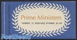 Australia 1972 Prime Ministers Booklet With 5x4v, Mint NH, History - Politicians - Stamp Booklets - Neufs