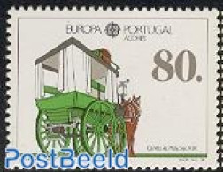 Azores 1988 Europa, Transport 1v (white Background), Mint NH, History - Nature - Transport - Europa (cept) - Horses - .. - Postkoetsen