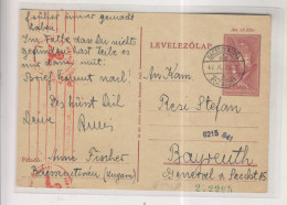 HUNGARY WW II SERBIA 1942 BACSZENTIVAN PRIGREVICA  Nice Censored Postal Stationery To Germany - Covers & Documents