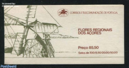 Azores 1981 Flowers Booklet, Mint NH, Nature - Various - Flowers & Plants - Stamp Booklets - Mills (Wind & Water) - Unclassified