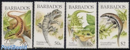 Barbados 1988 Lizards 4v, Mint NH, Nature - Reptiles - Barbados (1966-...)