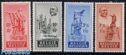 Belgium 1948 Anseele Fund 4v, Mint NH, Transport - Railways - Art - Bridges And Tunnels - Sculpture - Unused Stamps