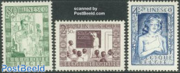 Belgium 1951 UNESCO 3v, Mint NH, History - Science - Unesco - Education - Unused Stamps