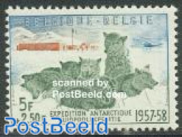 Belgium 1957 Geophysic Year 1v, Mint NH, Nature - Science - Dogs - The Arctic & Antarctica - Ungebraucht