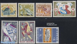 Belgium 1959 Anti Tuberculosis 7v, Mint NH, Health - Nature - Various - Anti Tuberculosis - Cats - Folklore - Unused Stamps