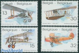 Belgium 1994 Aeroplane History 4v, Mint NH, Transport - Aircraft & Aviation - Ongebruikt