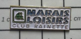 711E Pin's Pins / Beau Et Rare / ANIMAUX / GRENOUILLE VERTE CLUB RAINETTE MARAIS LOISIRS - Dieren