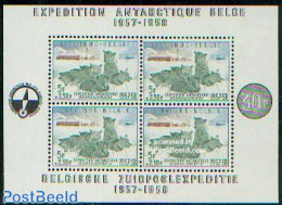 Belgium 1957 Geophysical Year S/s, Mint NH, Nature - Science - Dogs - The Arctic & Antarctica - Ungebraucht