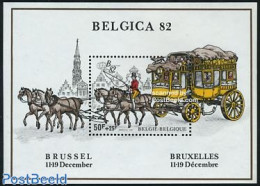 Belgium 1982 Belgica 82 S/s, Mint NH, Nature - Transport - Dogs - Horses - Post - Coaches - Unused Stamps
