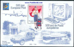 Belgium 2001 Belgica, Postal Service S/s, Mint NH, History - Science - Transport - Europa Hang-on Issues - Computers &.. - Ongebruikt