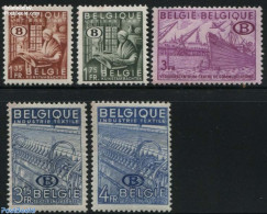 Belgium 1948 On Service 5v, Mint NH, Transport - Various - Ships And Boats - Export & Trade - Textiles - Autres & Non Classés