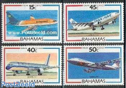 Bahamas 1987 Aeroplanes 4v, Mint NH, Transport - Aircraft & Aviation - Vliegtuigen