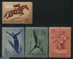 Bulgaria 1954 Sports 4v, Mint NH, Nature - Sport - Horses - Boxing - Skiing - Sport (other And Mixed) - Unused Stamps