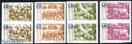Bulgaria 2008 Wood Carving 4 Pairs (horizontally Imperforated), Mint NH, Nature - Birds - Cattle - Nuovi