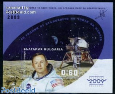 Bulgaria 2009 Man On The Moon S/s Imperforated (printed Perf.), Mint NH, Transport - Space Exploration - Ungebraucht