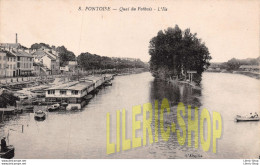 PONTOISE (95) CPA 1919 QUAI DU POTHUIS  - L'ILE # HOUSEBOAT BATEAU-LAVOIR CAMILLE - Édit. L'ABEILLE - Pontoise