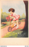 ÉDITION JLP SÉRIE CHARME N°955 - CPA ENFANT FILLETTE LITTLE GIRL TROTINETTE ILLUSTRATION MARGNY - Children's Drawings