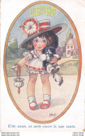 Illustrateur Wuyts - "Cette Année, On Porte Encore La Jupe Courte" # Fillette Little Girl Chapeau Hat Chien Dog - Dessins D'enfants