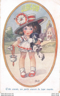 Illustrateur Wuyts - "Cette Année, On Porte Encore La Jupe Courte" # Fillette Little Girl Chapeau Hat Chien Dog - Kinder-Zeichnungen