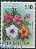 Barbuda 1975 Definitive $10 1v, Mint NH, Nature - Flowers & Plants - Barbuda (...-1981)