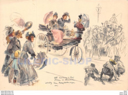 Künstler Ansichtskarte HANS LISKA / MERCEDES-BENZ - 1888 Karl Benz Mit Frau Fahren In München - Turismo