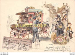 Künstler Ansichtskarte HANS LISKA / Postkarte Der Erste Omnibus Der Welt Mit Benzinmotor 1895, Carl Benz - Turismo