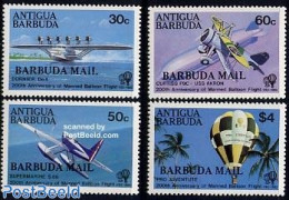 Barbuda 1983 200 Years Aviation 4v, Mint NH, Transport - Balloons - Aircraft & Aviation - Montgolfier